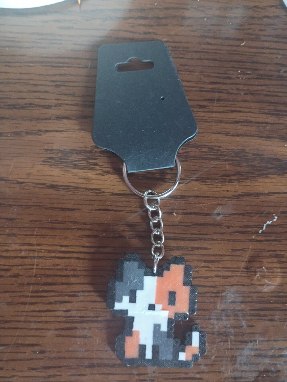 Handmade Calico Cat Keychain